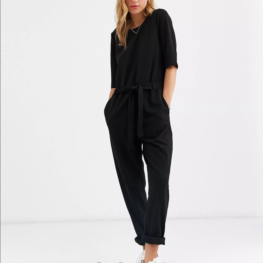 NWT Black tie waist Jumpsuit